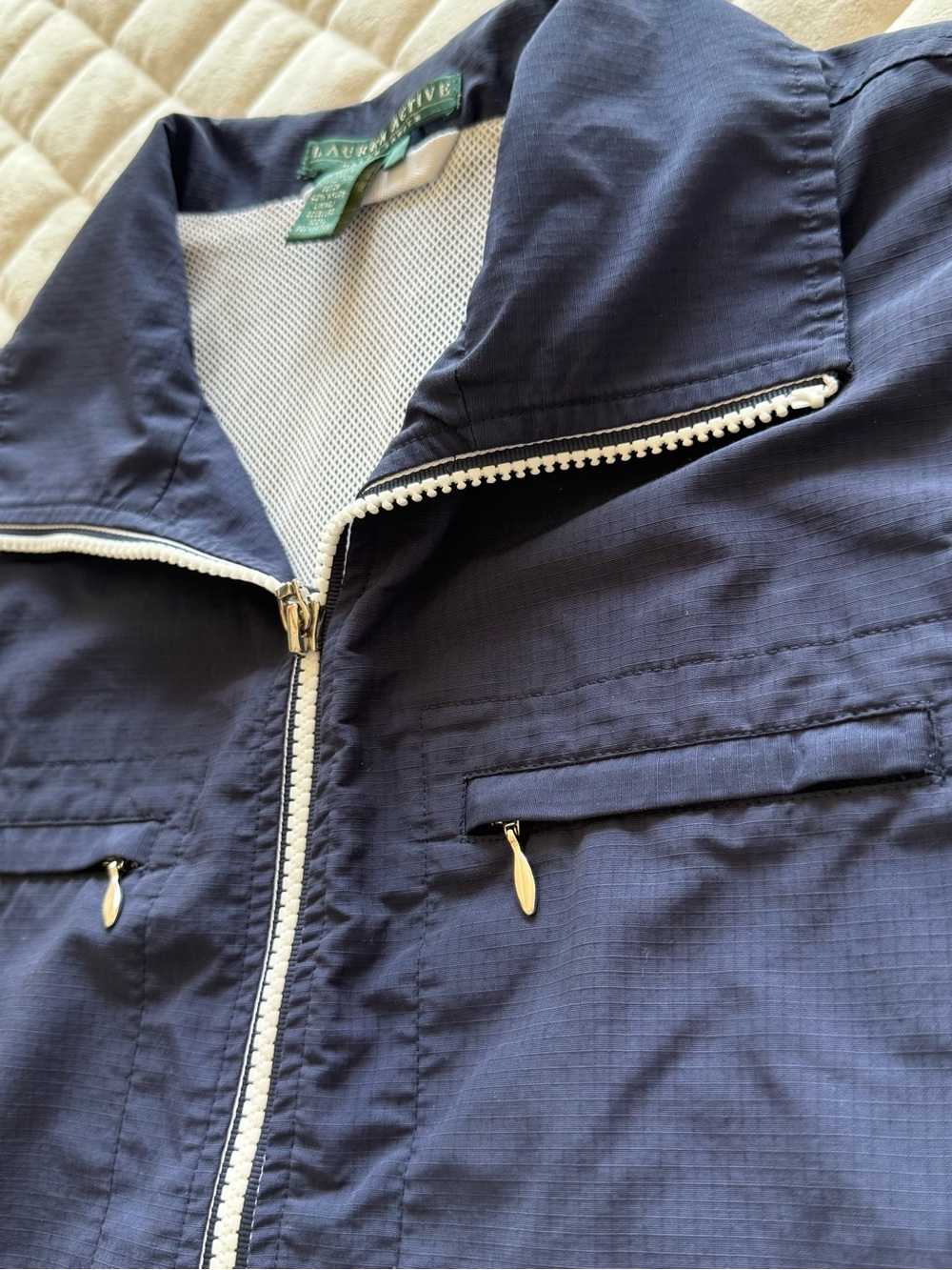 Lauren Active Ralph Lauren Navy Blue Utility Cargo Vest Size Small - Picture 1 of 14